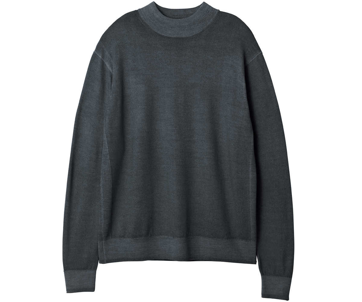 AOURE グレー モックネックニット アウール 品のよさとモダンさを併せ持つ〈アウール〉。快適ニットが