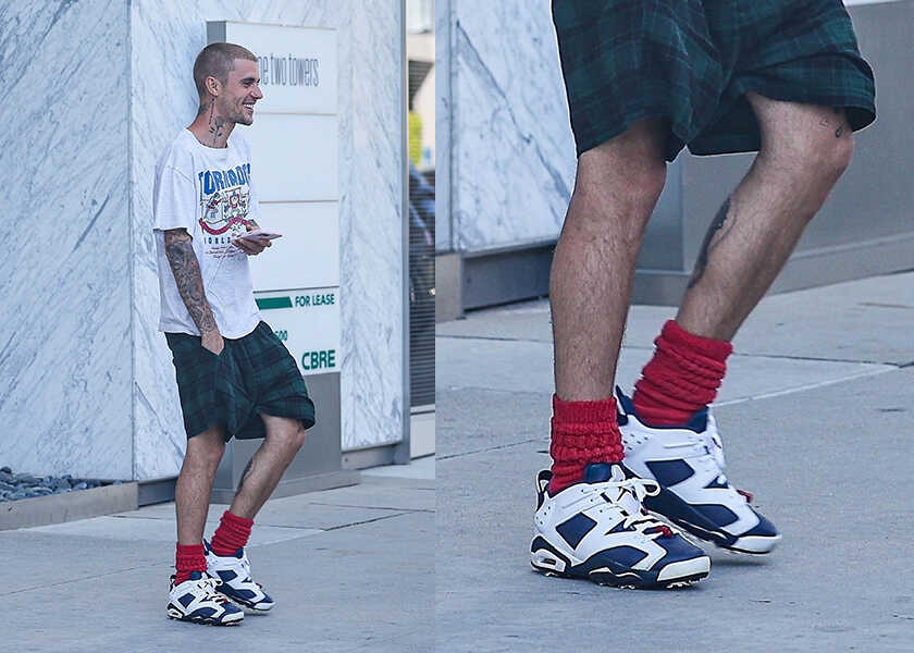 ［値下げ交渉可］89ersジャスティンバーレル（実着用）バッシュサイン入り　美品 ジャスティン・ビーバーの〈ナイキ〉エアジョーダン6 レトロ ゴルフ