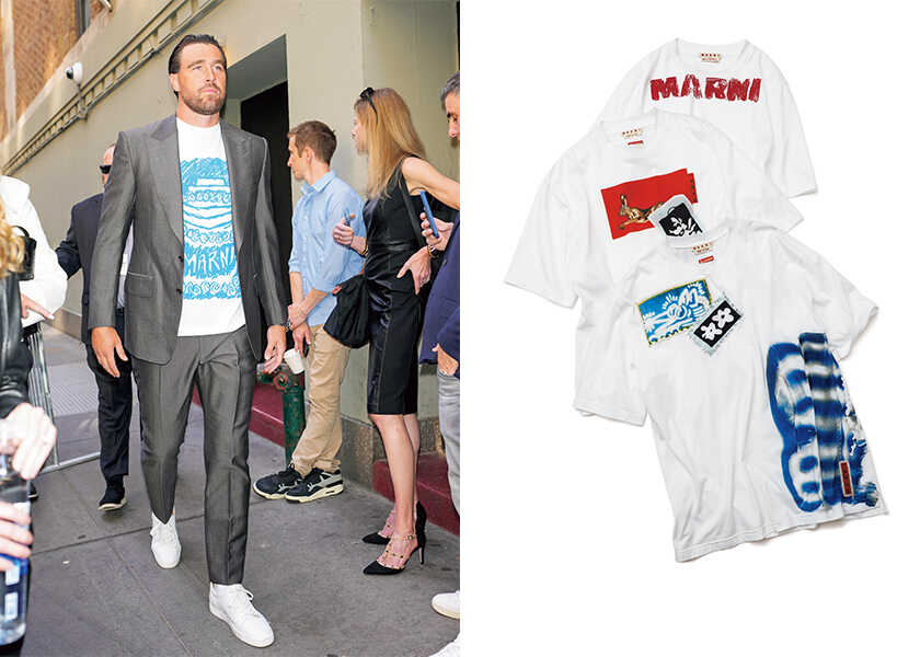セレブのお気に入りブランドの正体！ Vol.135【トラヴィス・ケルシー】の愛用ブランドは、〈マルニ〉のTシャツ！
