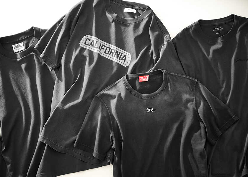 アラフォーのスタイルをよく見せる！　ちょっと褪せた黒Tシャツなら、カラダがグッと引き締まる！