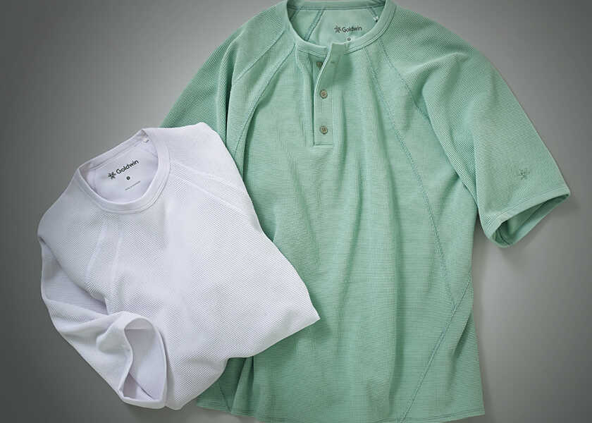 FOCUS ON 今月注目したいモノ・コト！見た目も着心地もとびきり爽やか、春風とワッフルＴで極上の幸福感を！