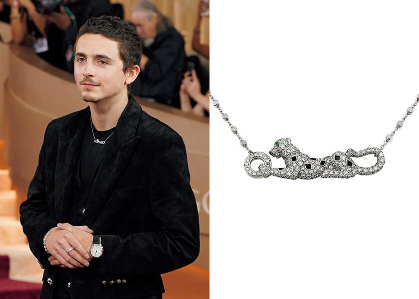 セレブのお気に入りブランドの正体！ Vol.171【ティモシー・シャラメ】の愛用ブランドは、〈カルティエ〉のネックレス！