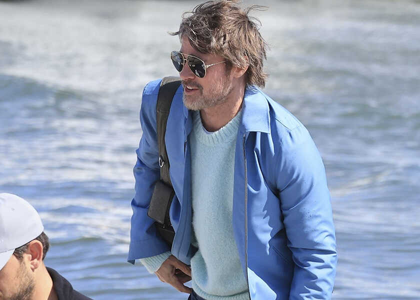 【海外セレブ／ブラッド・ピット】青のワントーンコーデが超絶オシャレ！