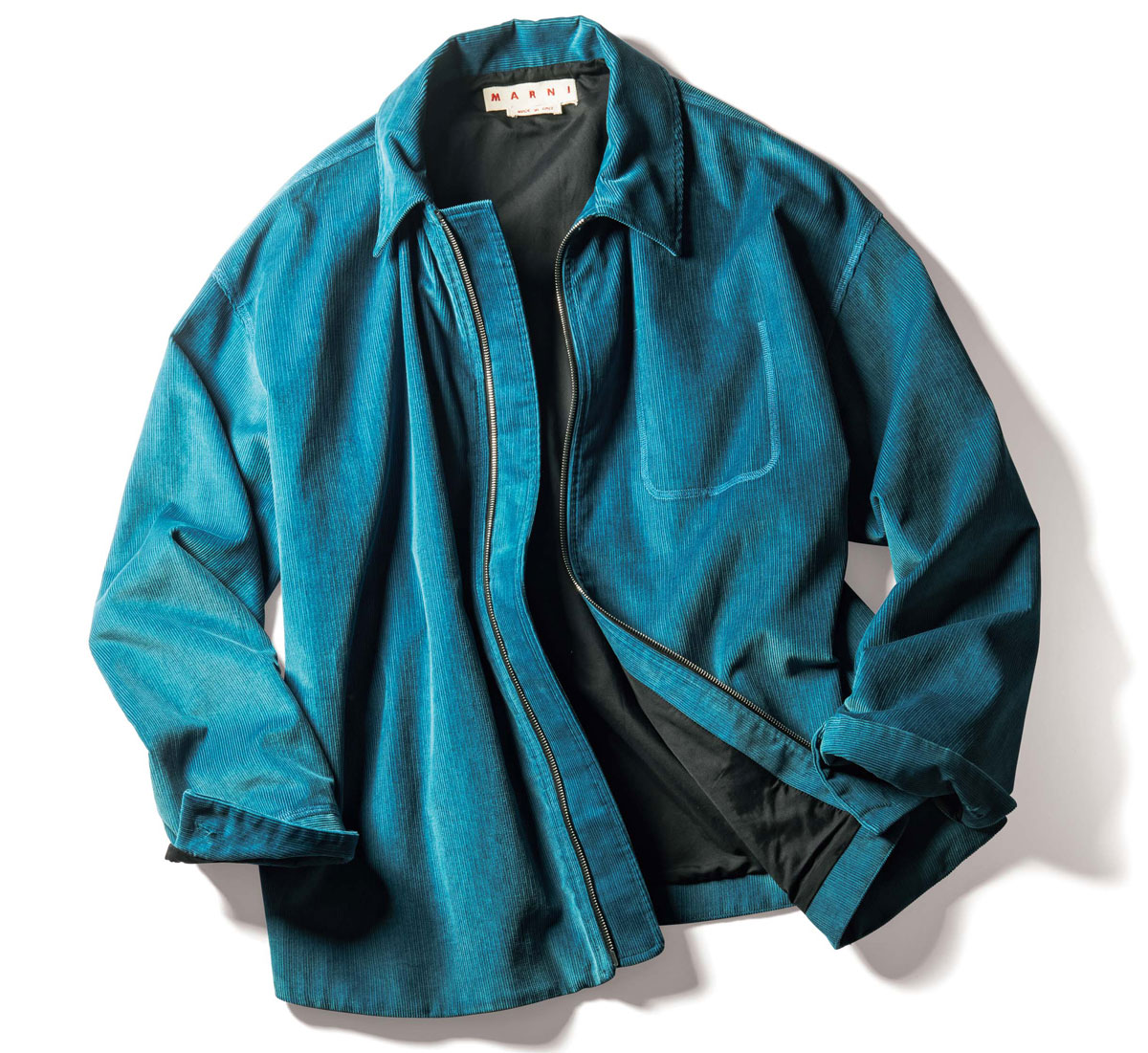 定番人気限定SALE激レア高級品MARNI フード付きロゴ長袖シャツジャケット　ネイビー×ホワイト トップス