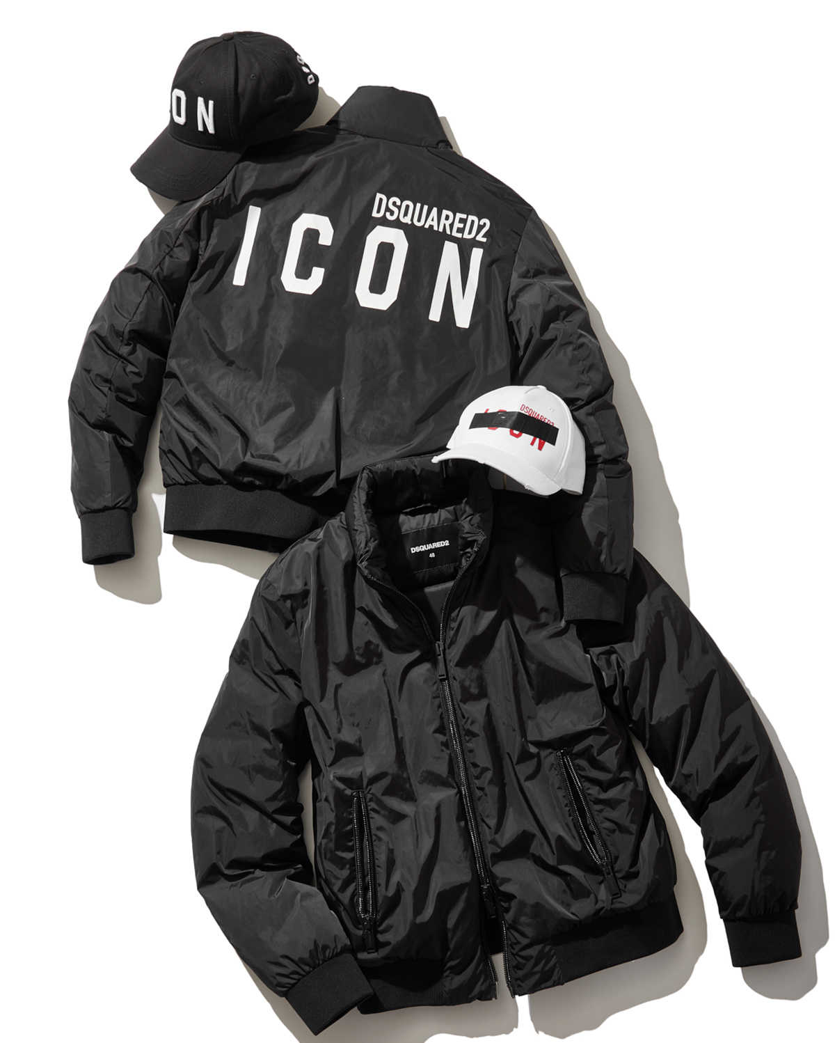 ディースクエアード 》Black Icon Bomber 46 ダウン - ナイロンジャケット