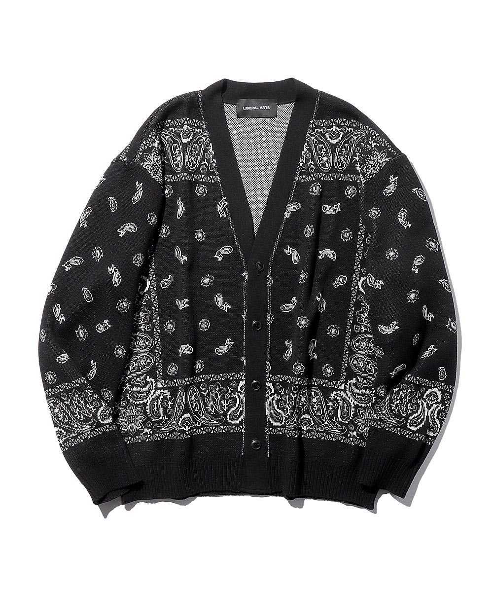 Liberal arts ペイズリー柄　カーディガン　【ブラック】 FOCUS BRAND vol.106 今シーズン、デビューしたブランド〈リベラル