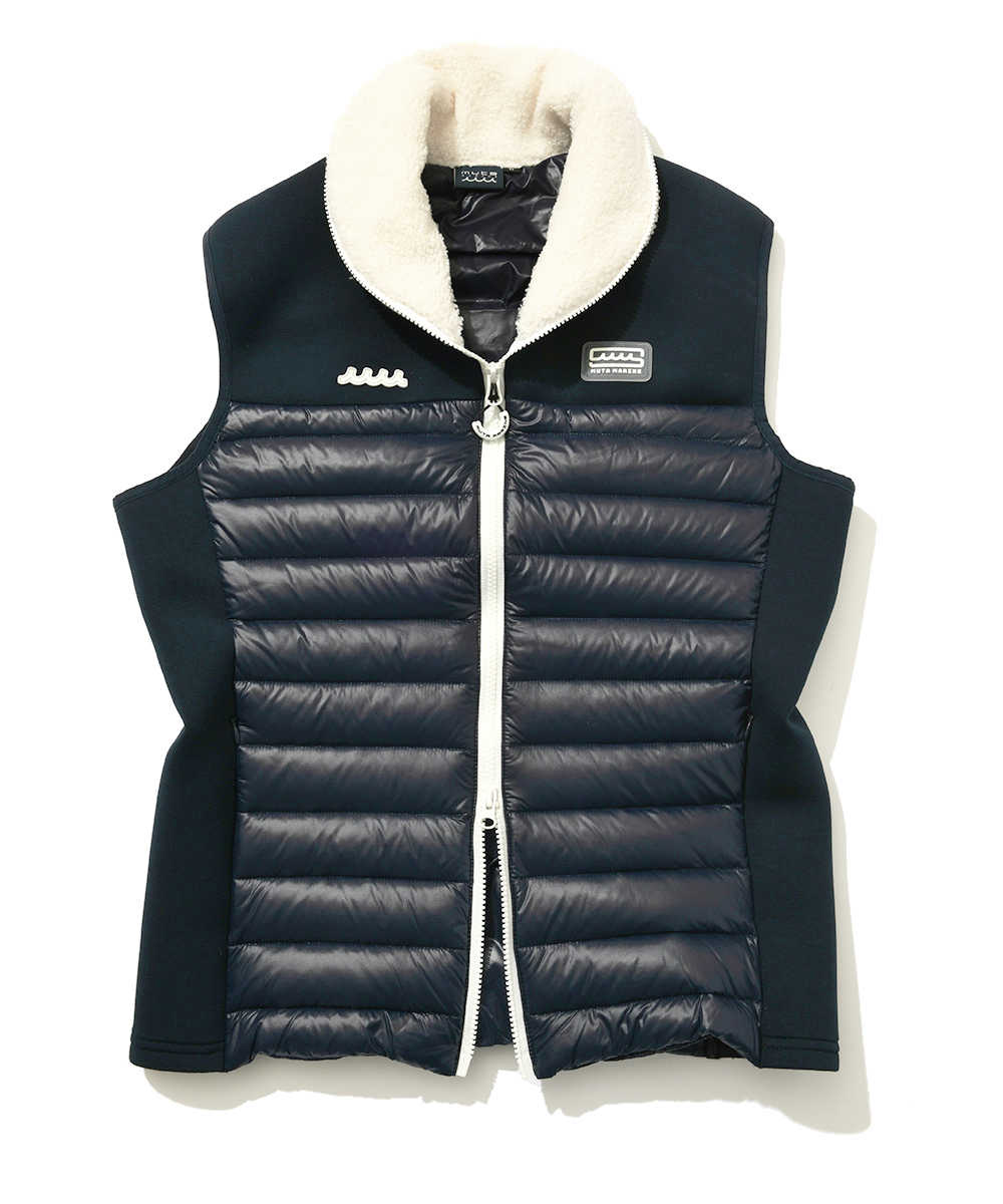 新品タグ付き【ムータ マリン】Safari掲載 ダウンベスト 白 6(L) muta ダウンベスト メンズ ムータ マリン ゴルフ ゴルフウェア