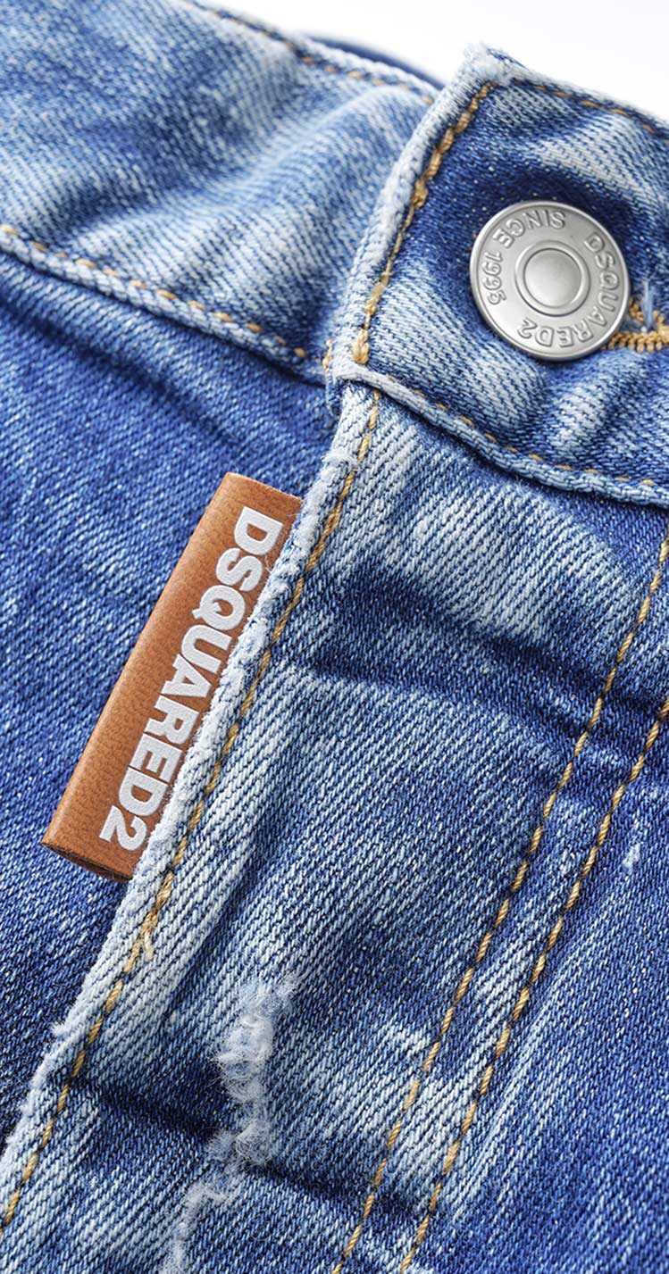 ディースクエアード ストレート ダメージ加工 デニム 38 DSQUARED2  