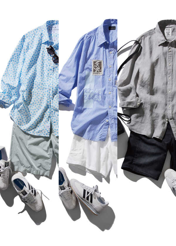 暑くてもこれなら大人の上品さが出せる！それが"長袖シャツ×ショーツ"だ