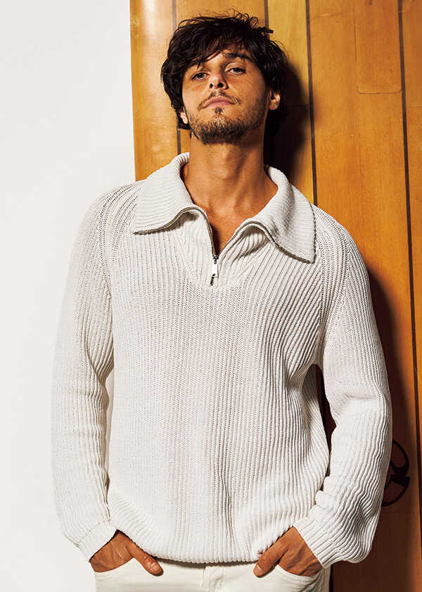 Celestial ニット　白 ジップニット | クロスリー | Safari Lounge