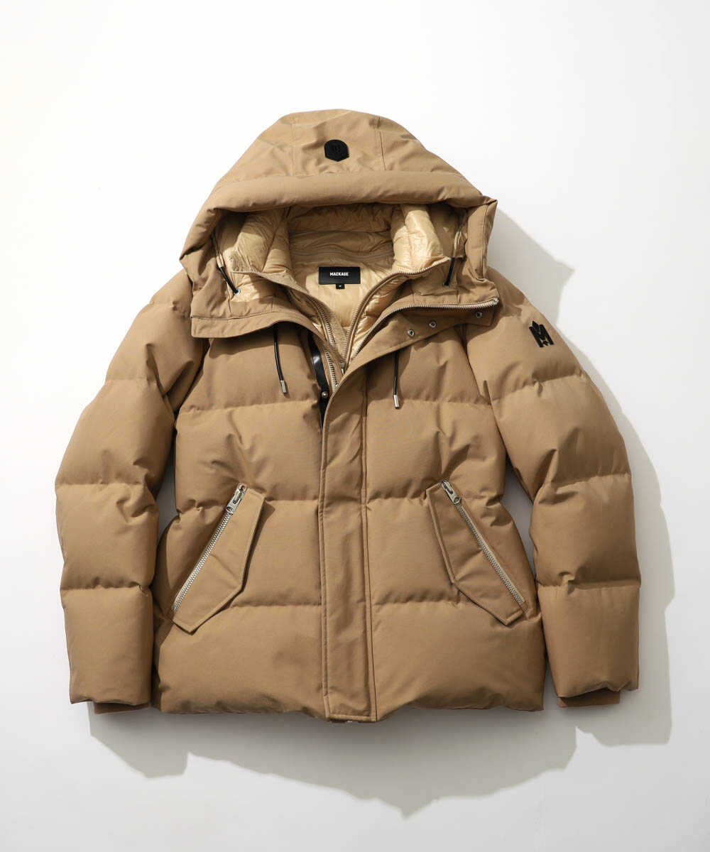 マッカージュ　ベージュ　ダウン　S/P MACKAGE (マッカージュ) ファーフード フルジップ ダウンコート