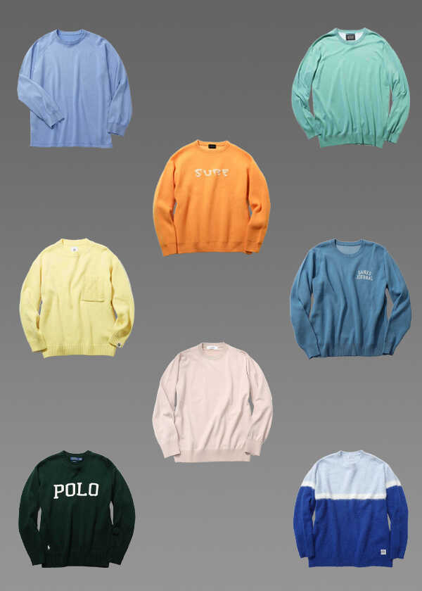 黒コーデに1点差しで差がつく、"西海岸"なカラーニット