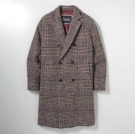 限定 チェック柄コート