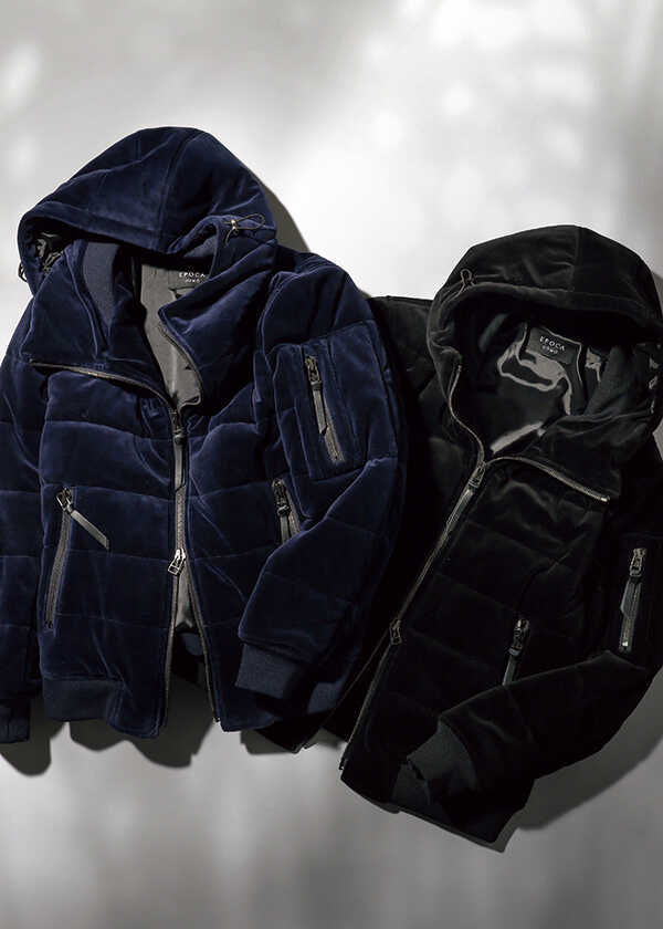 色気と品格が備わる〈エポカ ウォモ〉のベロアブルゾンが狙い目！