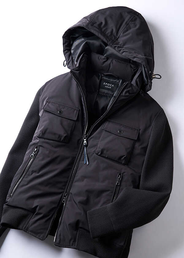 スマートなエスコートには〈エポカ ウォモ〉の薄軽ダウンが必須!