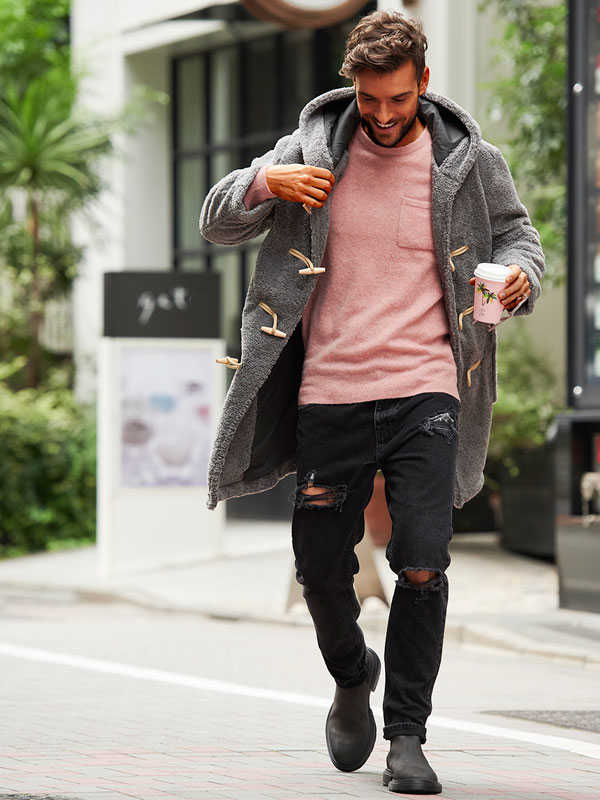 ワイヤレスイヤホン メンズウールブレンド秋の淡い冬のカシミヤと牛革のファッションの男性と女性のジャケット8yy4 激安オンライン Manatec In