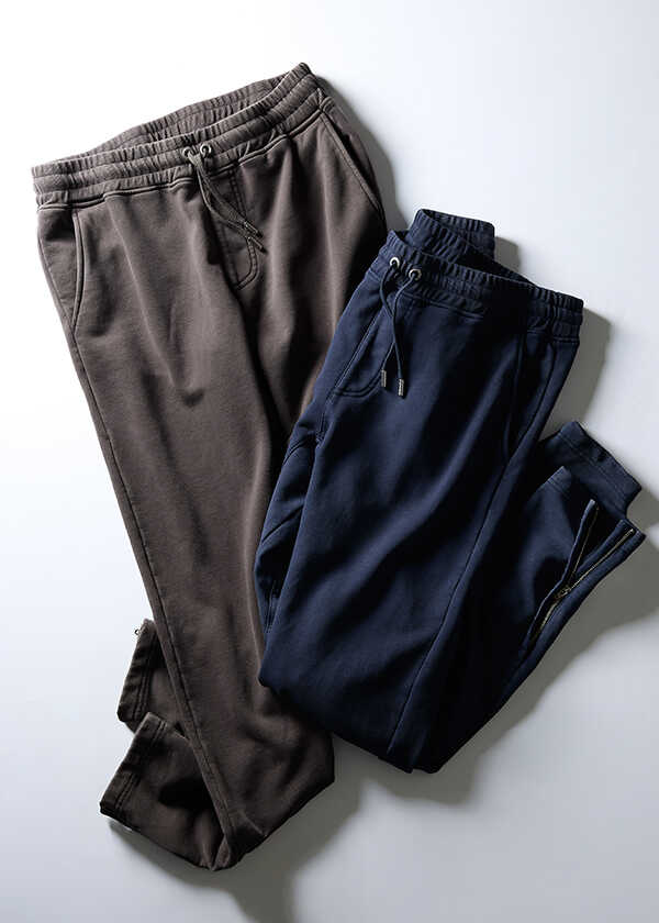 春の街角に映える、軽快な"裾ジップ"スウェパン！