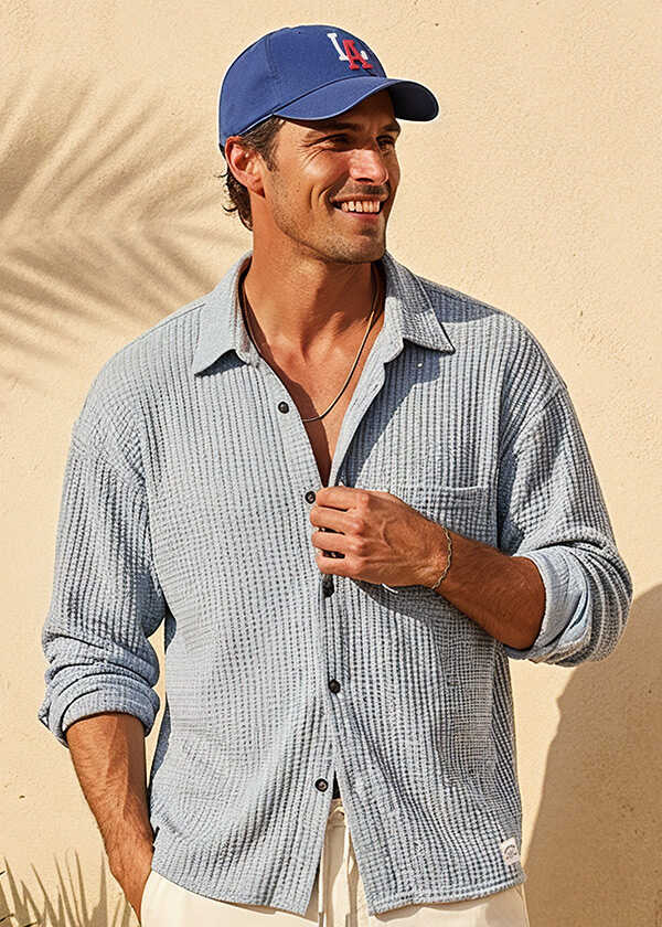 夏の終わりから秋の始まりにふさわしい、サラッとサーマル生地のシャツ！