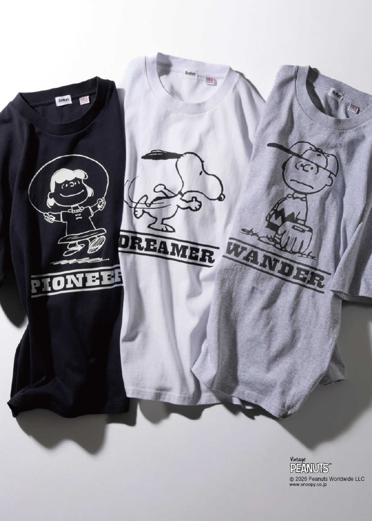 〈サファリラウンジ〉×〈ピーナッツ〉コラボレーションTシャツが登場！