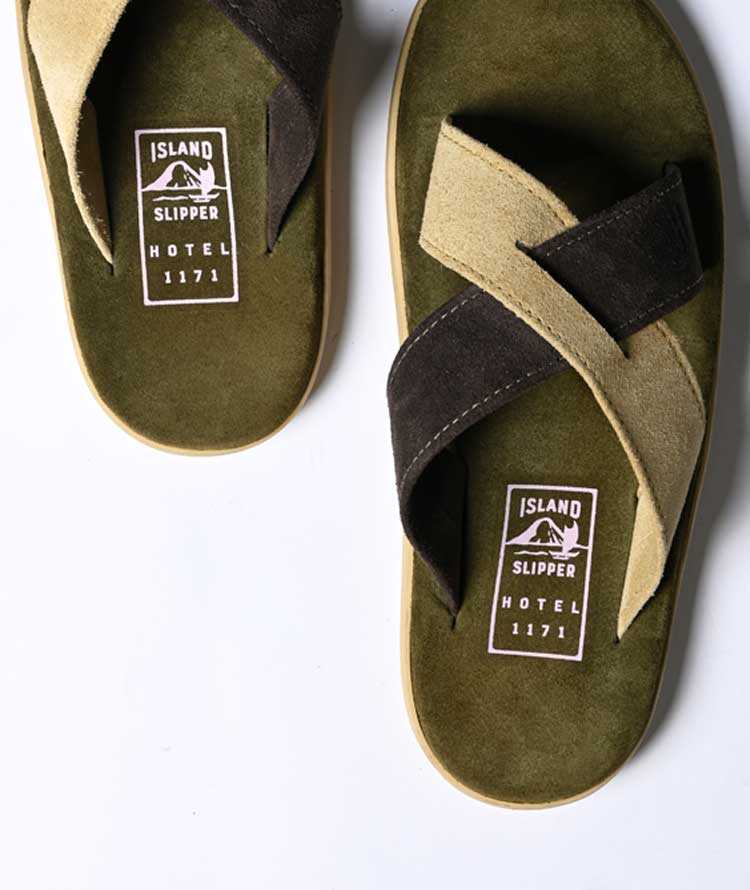 safari別注　美品island slipper ラフィアサンダル