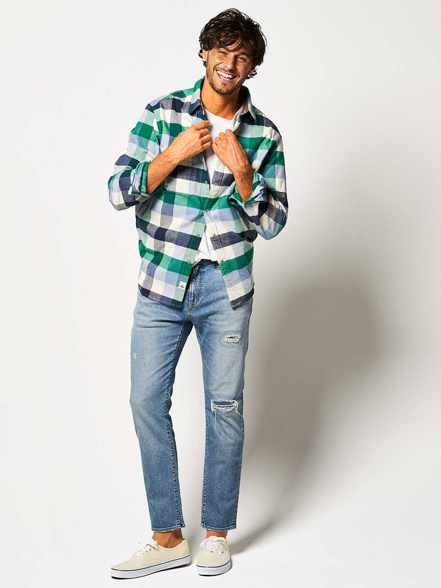 別注限定 アルティメイトストレッチ スリムダメージデニムパンツ