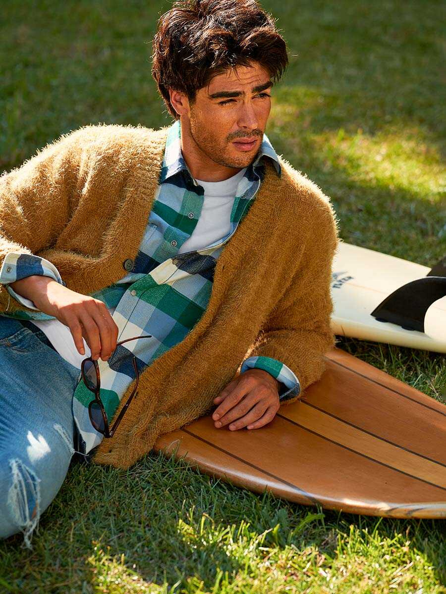 シャギー ニットカーディガン | マリブファーム | Safari Lounge