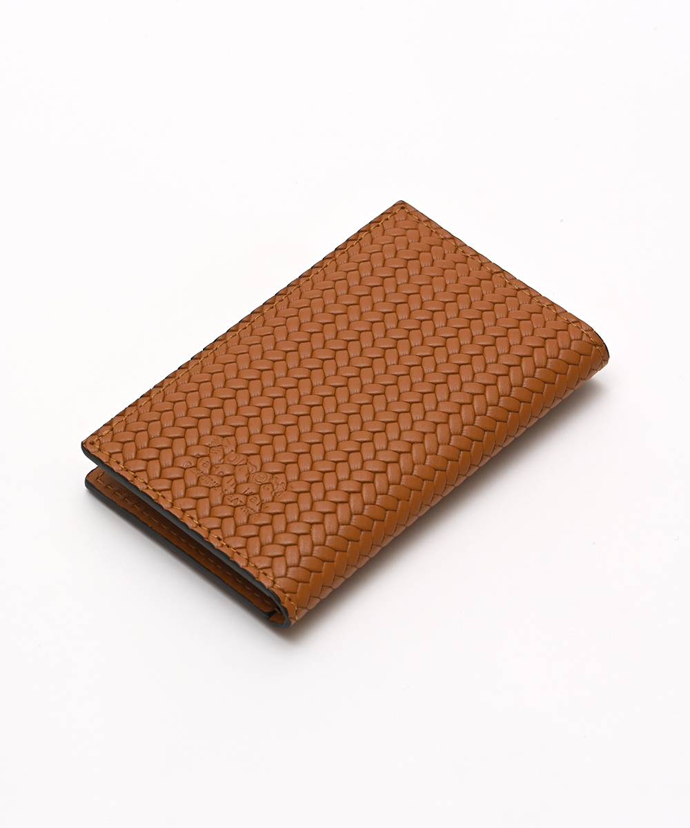 編み込み調デザインが美しいイタリア製名刺入れ