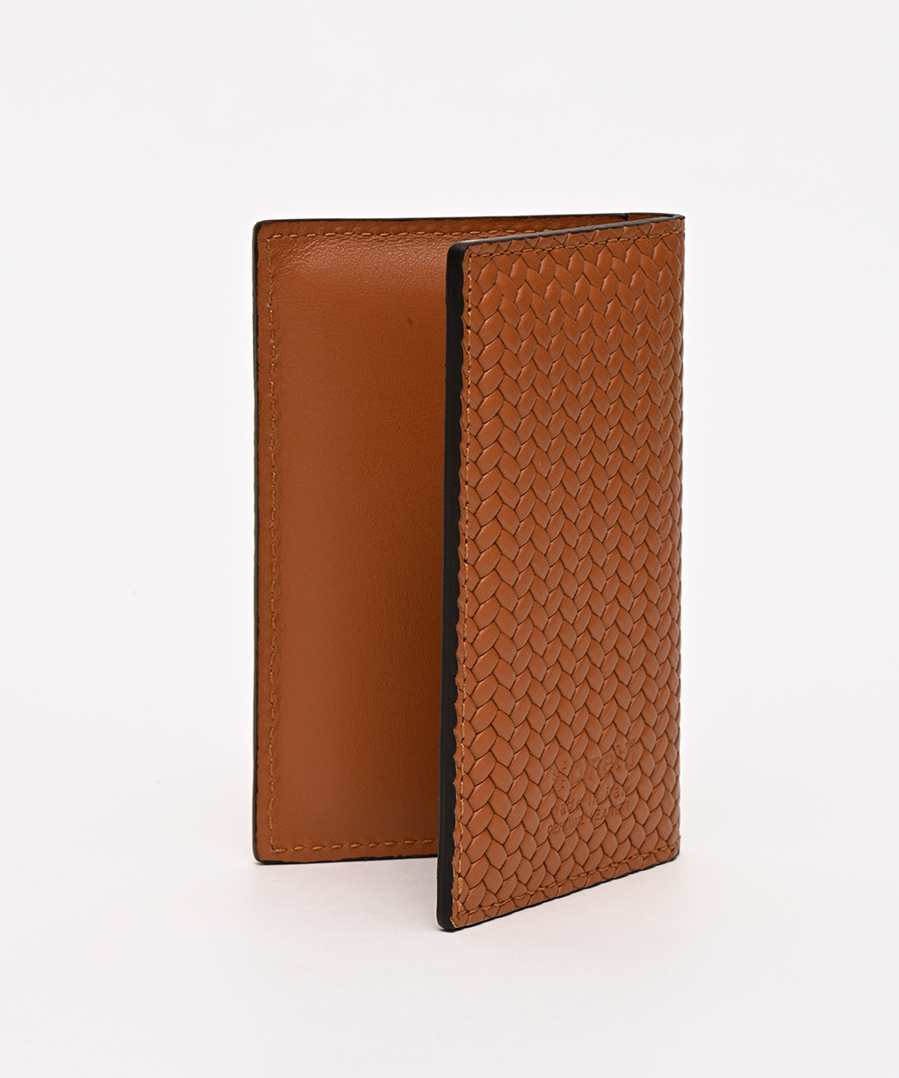 編み込み調デザインが美しいイタリア製名刺入れ