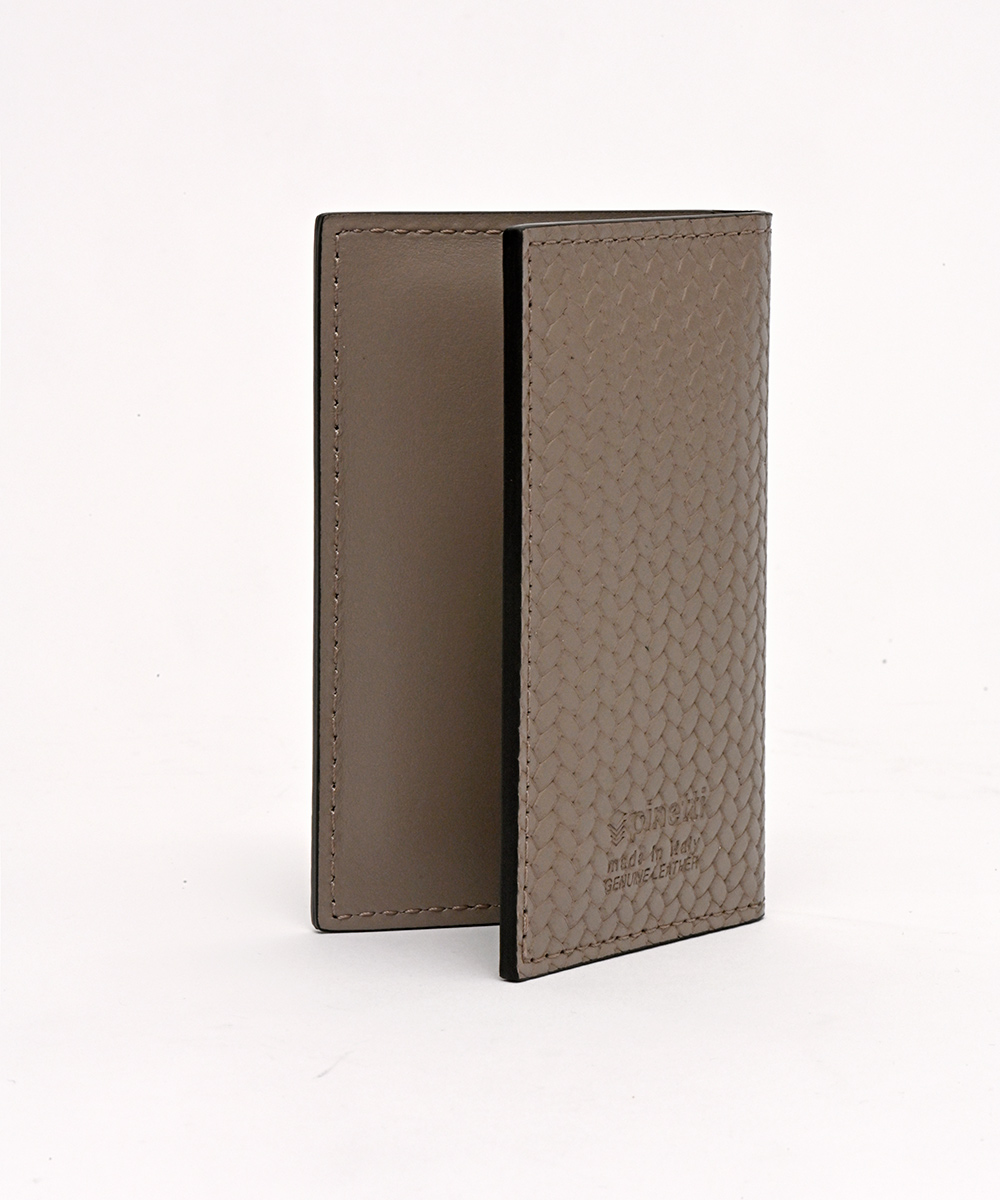 編み込み調デザインが美しいイタリア製名刺入れ