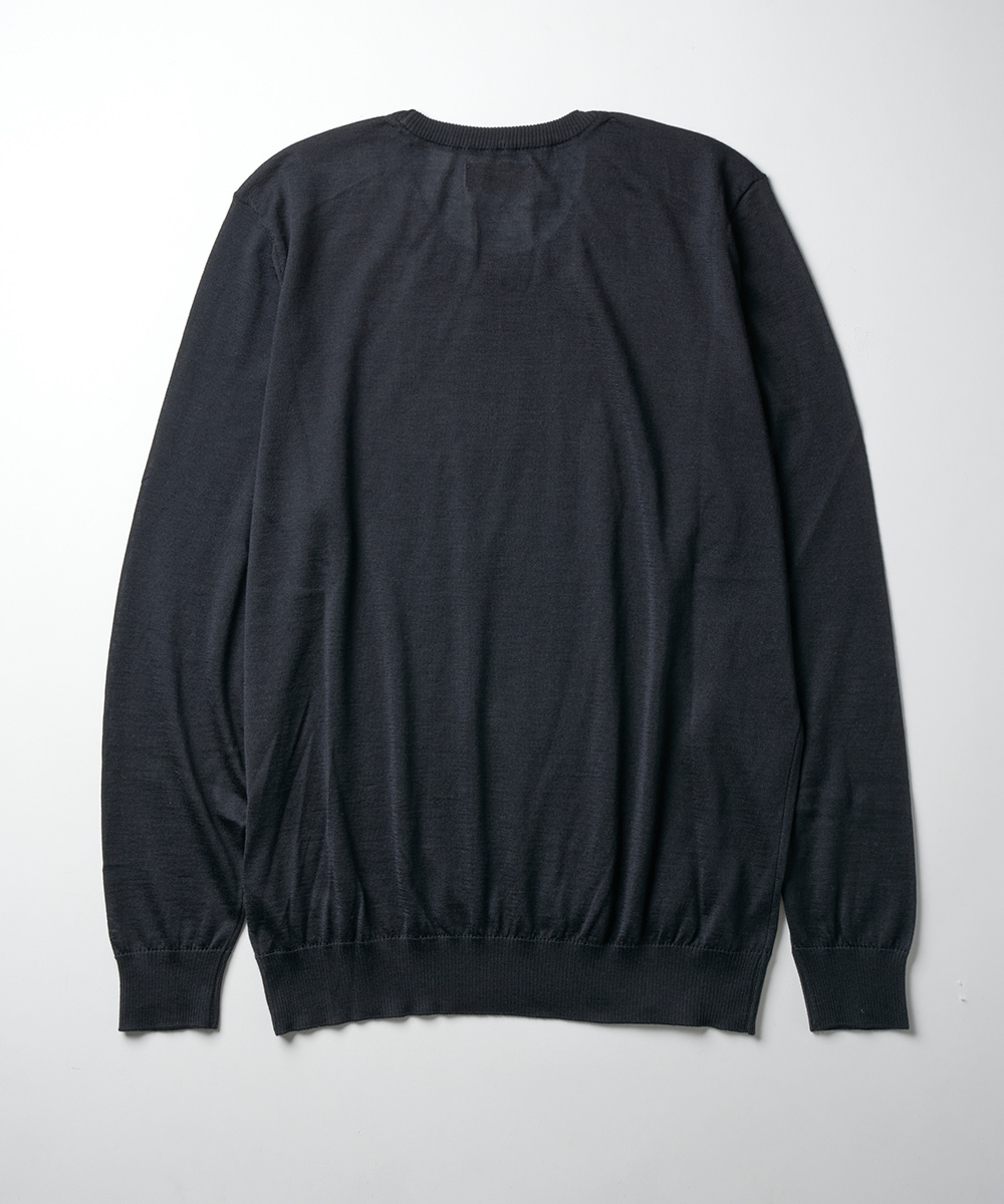 カシミヤ&シルク製クルーネックニット
