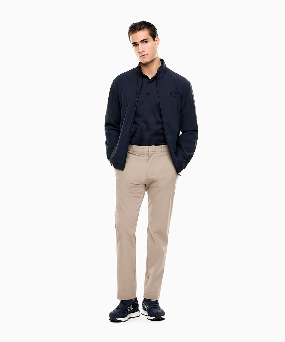 比翼仕立てのすっきりポロシャツ