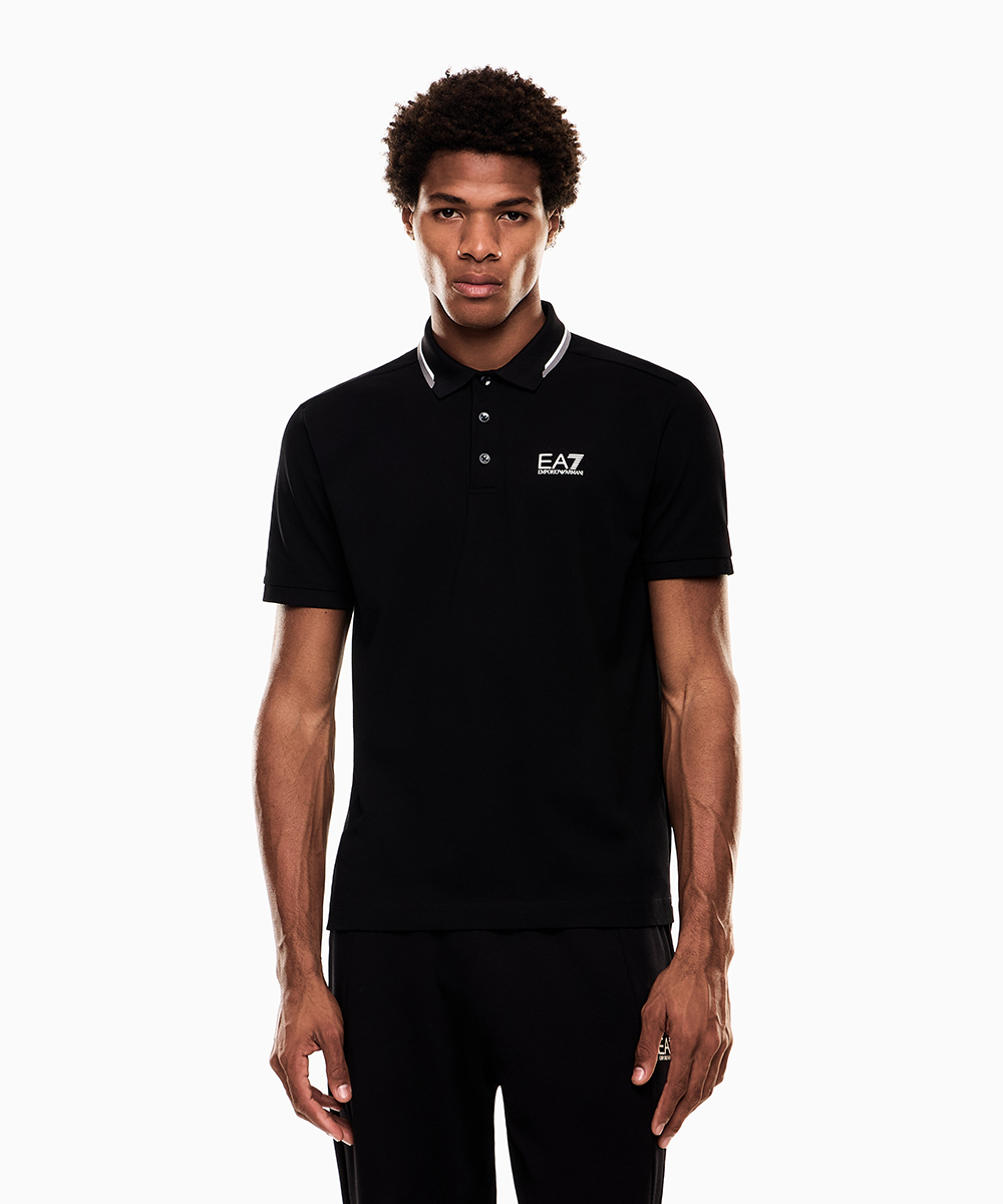 襟ライン入り ポロシャツ