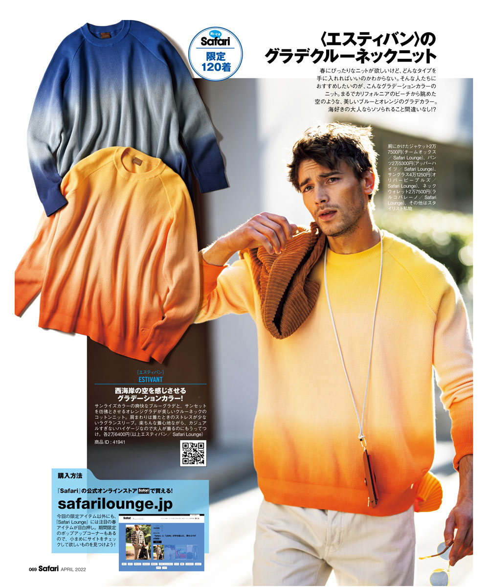 限定商品 グラデーションクルーネックニット Estivant エスティバン 雑誌safariの公式オンラインショップ Safari Lounge 限定商品 グラデーションクルーネックニット Estivant エスティバン 雑誌safariの公式オンラインショップ Safari Lounge