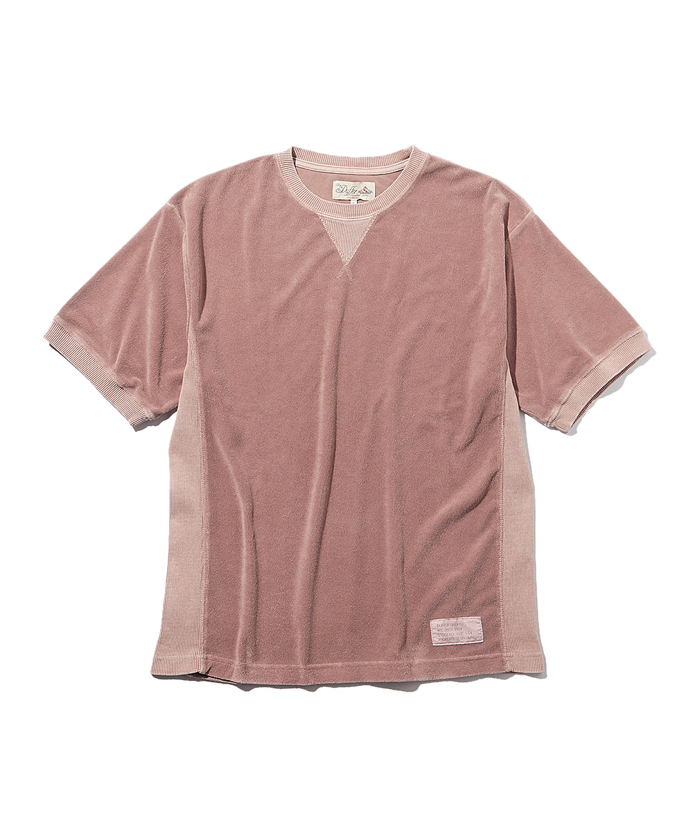 ピグメントパイルクルーネックTシャツ ピンク