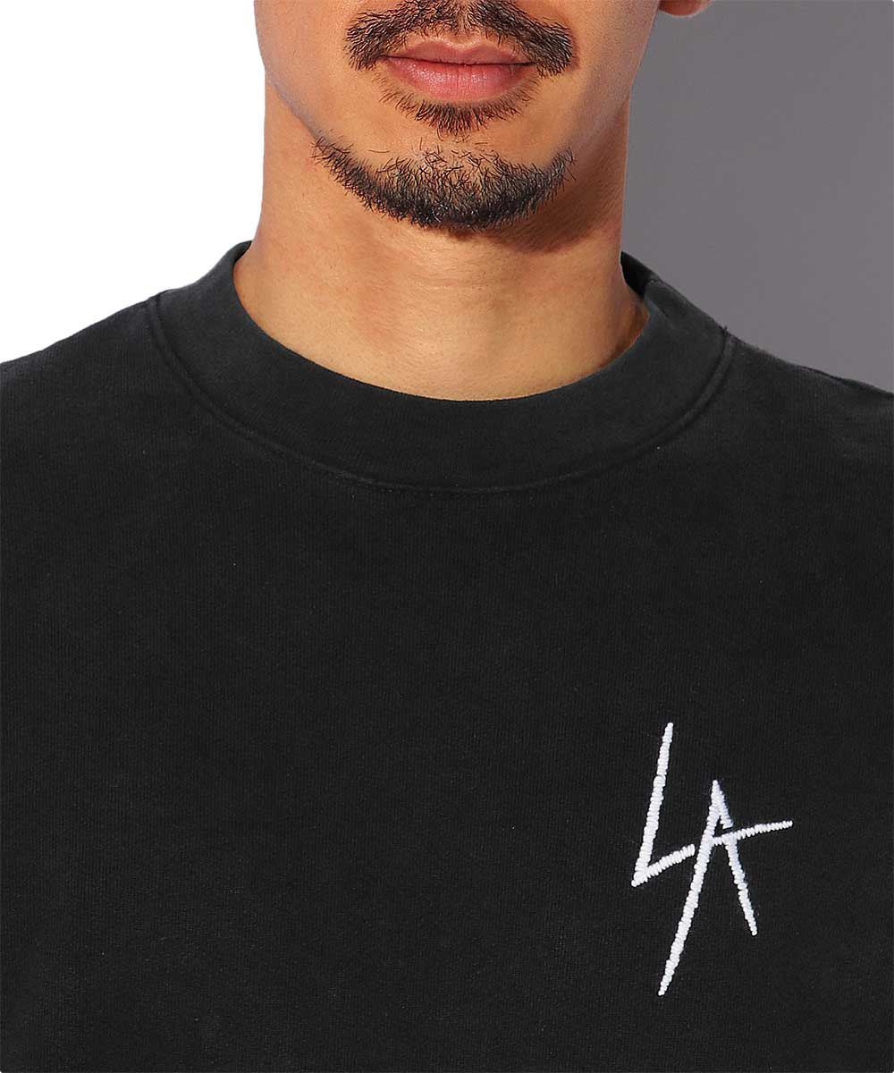 LAスラッシュ”ロゴ刺繍コットンスウェットシャツ | LOCAL AUTHORITY 