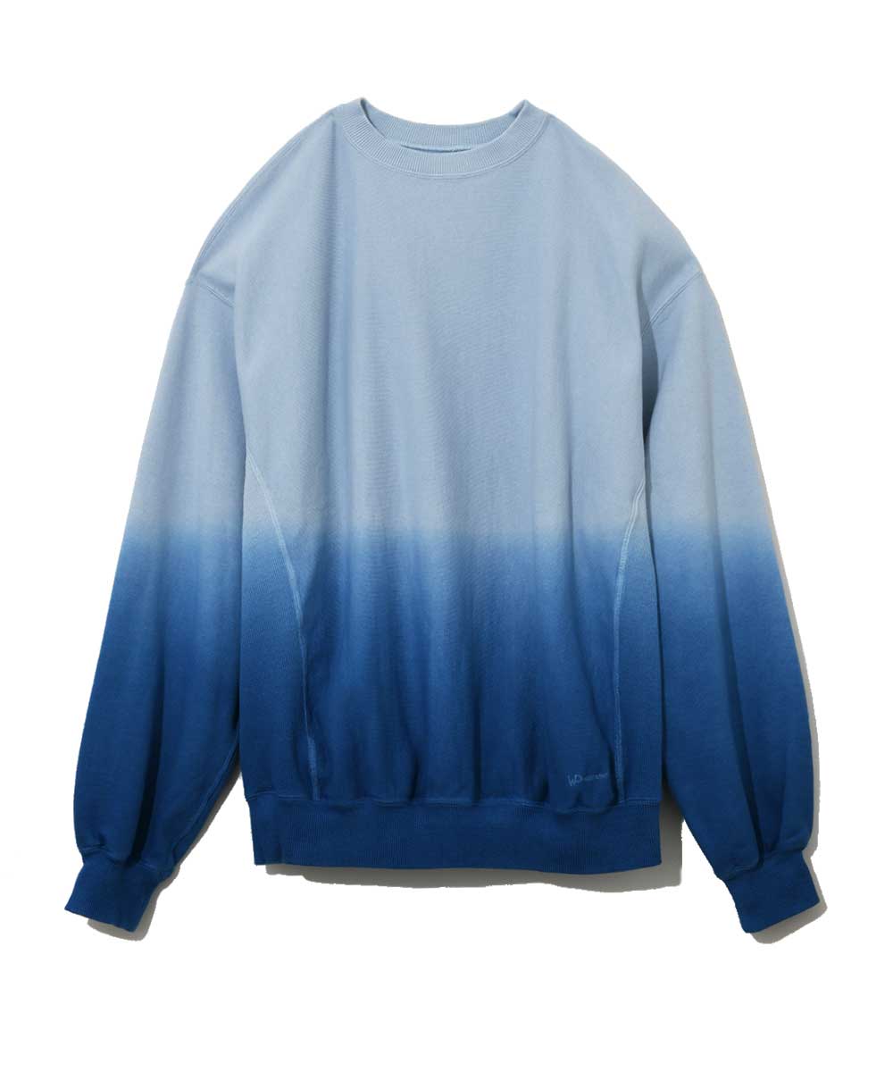 【2月下旬入荷予定 限定商品】グラデーションクルーネックスウェットシャツ ブルー