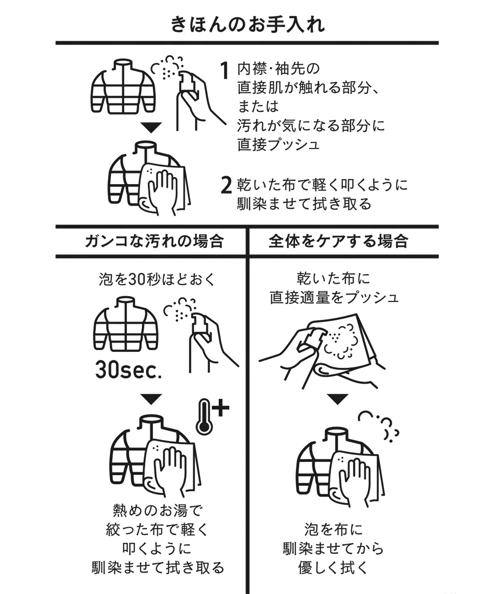 ダウンジャケット専用 水のいらない泡洗剤