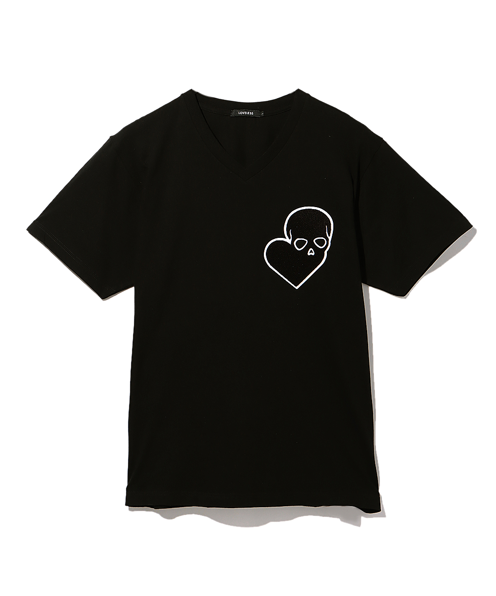 ラブスカルサガラワッペン VネックTシャツ