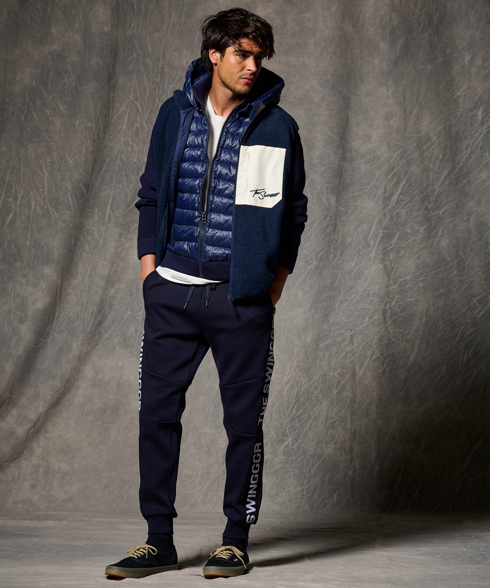 別注限定 袖ニット切り替えダウンジャケット