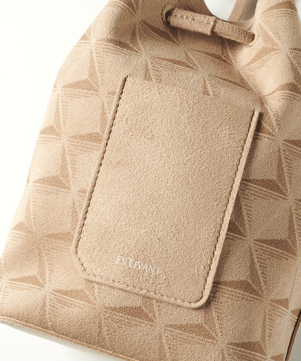 バッグ ULTRASUEDE SHOLDER BAG モノグラム柄 巾着バッグ ショルダー付き ウルトラスエード Ultrasuede