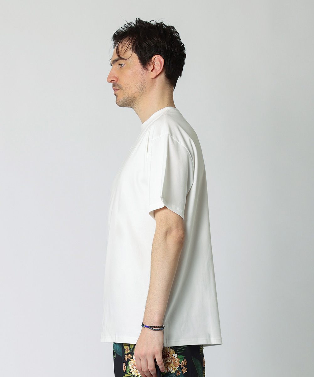 限定 接触冷感シンプル バックロゴ クルーネックTシャツ