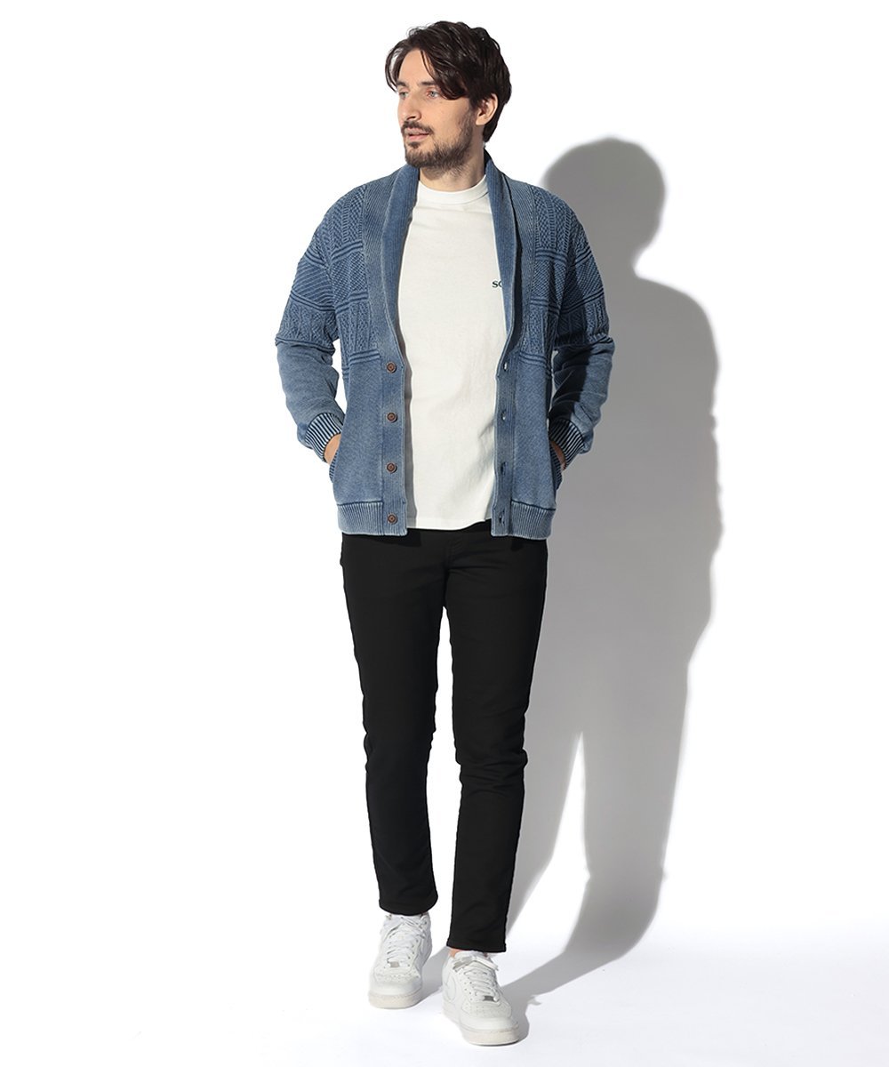 限定 ショールカラーインディゴニットジャケット