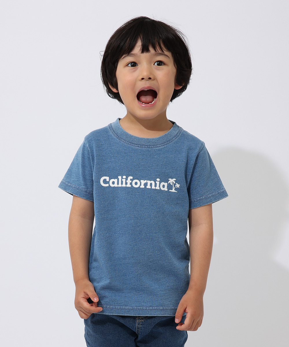 限定 “カリフォルニア”インディゴ クルーネック キッズ用Tシャツ