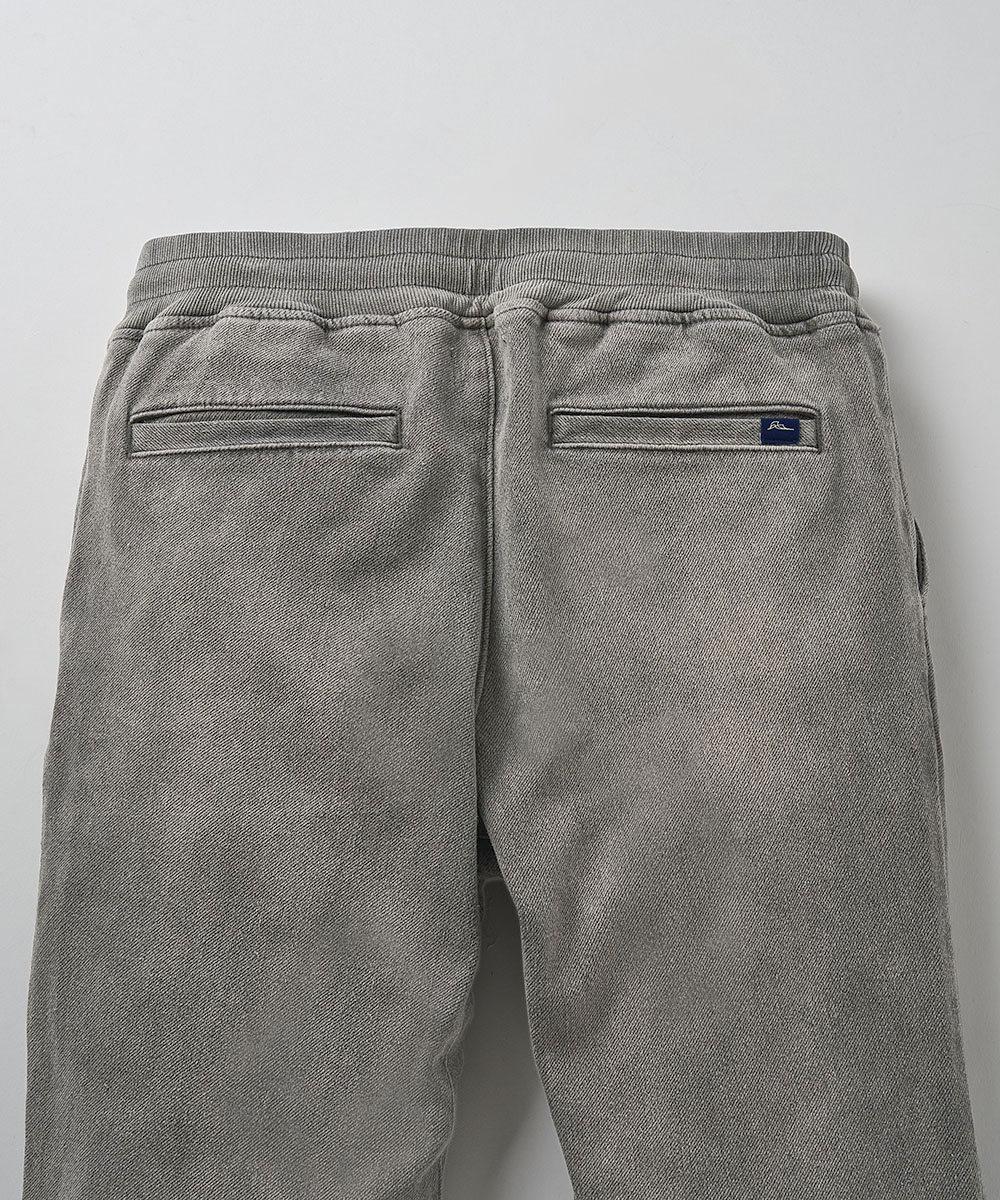 限定 イージー デニムパンツ 裾リブ テイパード