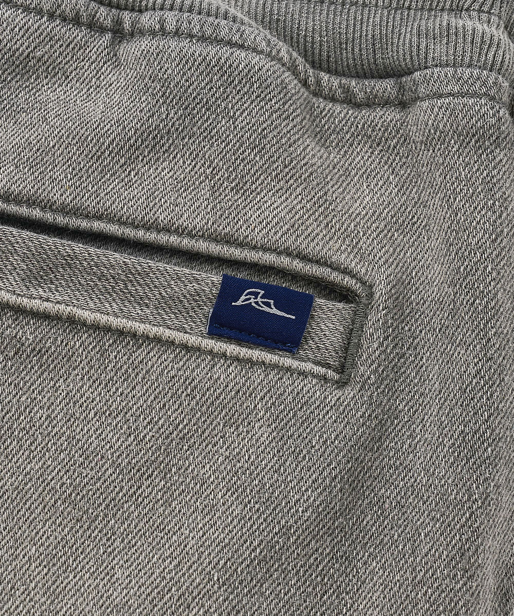 限定 イージー デニムパンツ 裾リブ テイパード