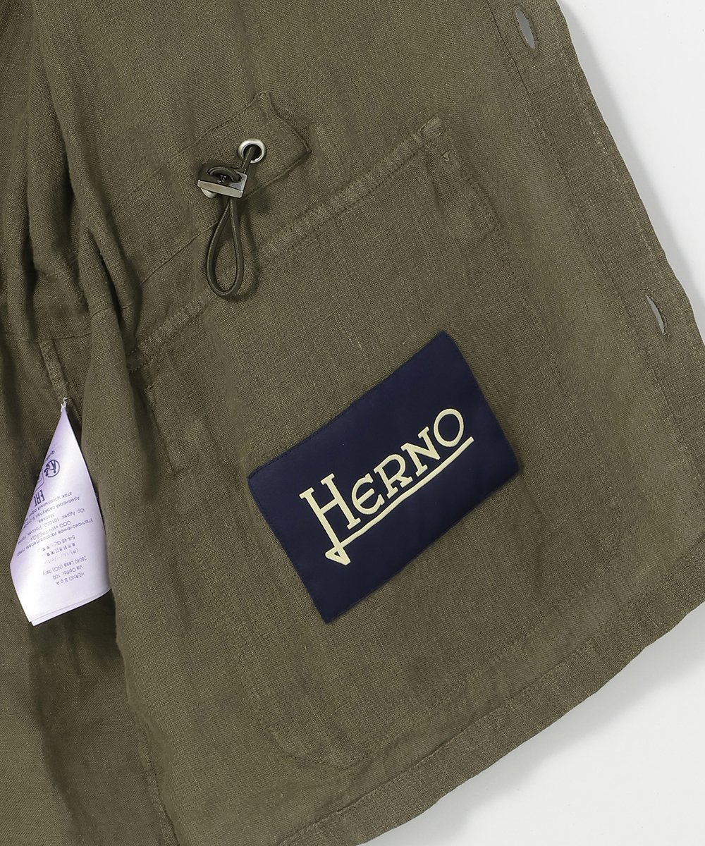 ガーメントダイ リネンサファリジャケット | ヘルノ | Safari Lounge