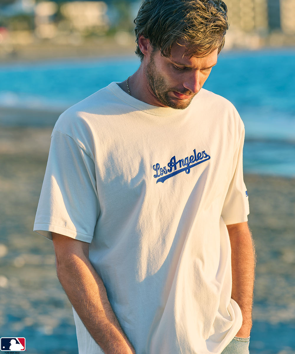 SAFARI ドジャース 別注限定 MLBチームロゴ刺繍Tシャツ 半袖 SAFARI ドジャース 別注限定 MLBチームロゴ刺繍Tシャツ 半袖