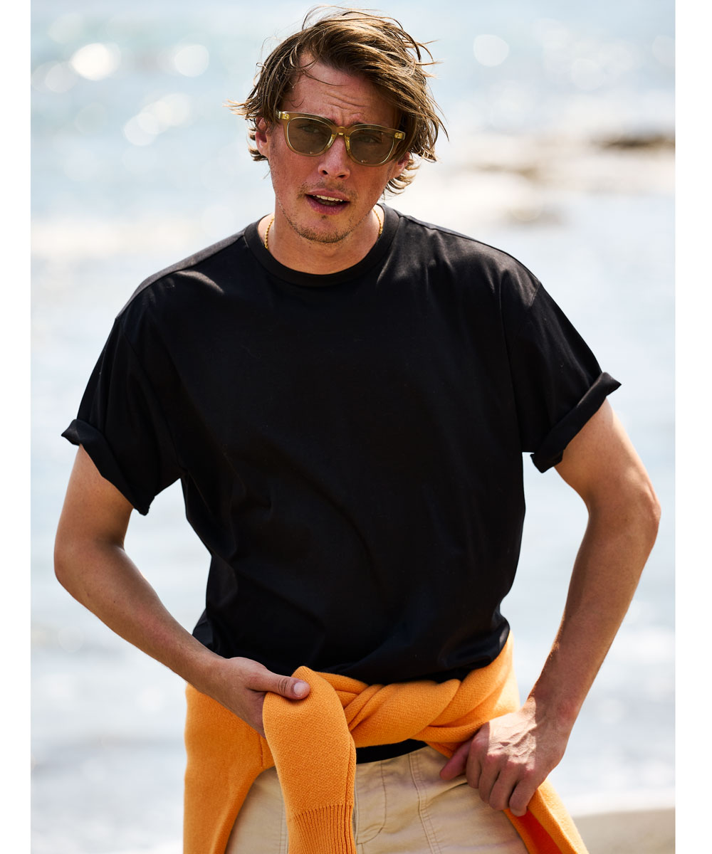 限定 接触冷感シンプル バックロゴ クルーネックTシャツ | サファリ