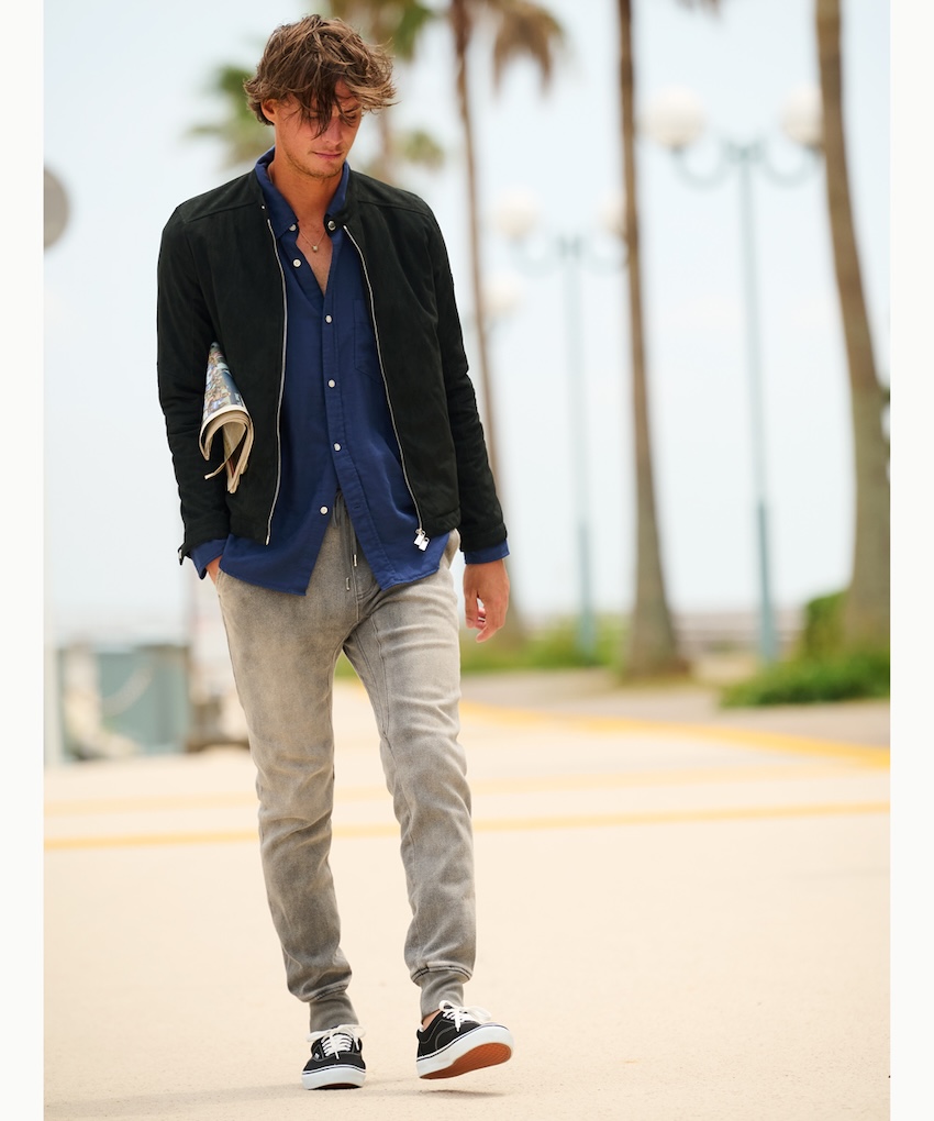 限定 イージー デニムパンツ 裾リブ テイパード | ダブルピー ウエスト