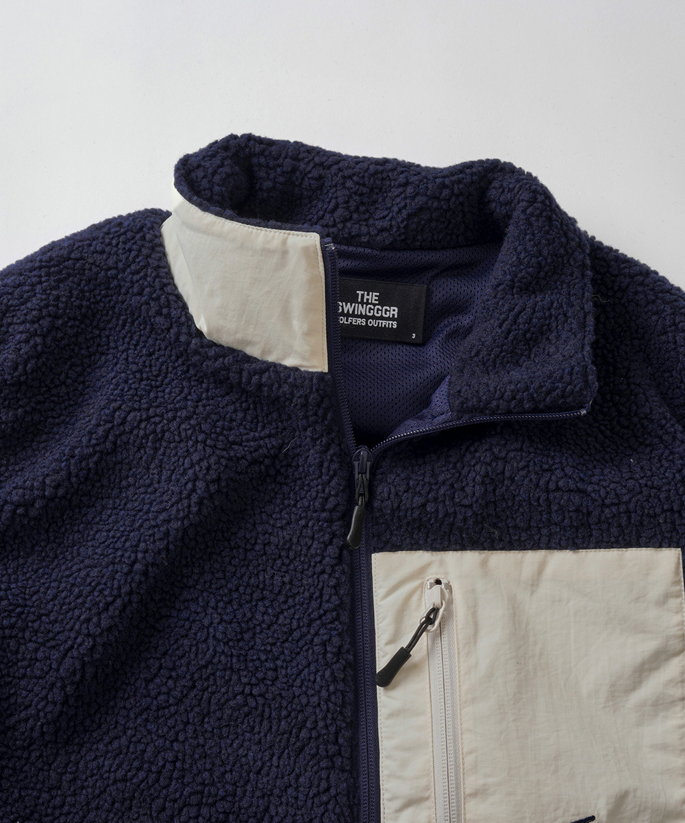 新品同様 23AW TORY BURCH フリース ボア ジップベスト 刺繍ロゴ 新品同様 23AW TORY BURCH フリース ボア ジップベスト 刺繍ロゴ